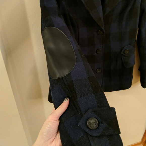 NWT Relativity blue and black pea coat - Picture 2 of 5